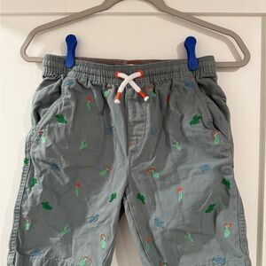 Mini Boden Gray Shorts with Colorful Embroidery